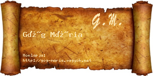 Góg Mária névjegykártya