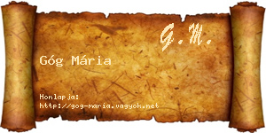 Góg Mária névjegykártya